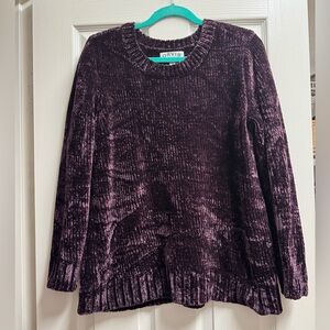Women's Deep Plum Crew Neck Sweater by Orvis